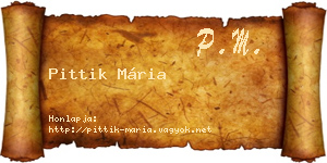 Pittik Mária névjegykártya